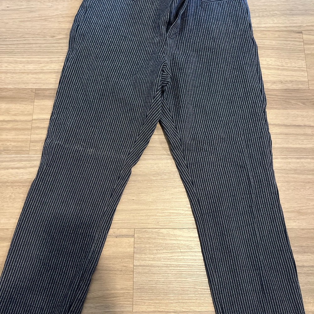 Banana Republic Black and White Striped Chinos